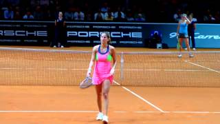 Julia Goerges vs Belinda Bencic service game  Porsche Tennis Grand Prix Stuttgart 2015 [upl. by Iderf]