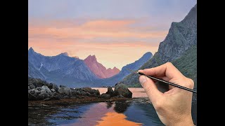 Painting an Atmospheric Landscape  Time lapse  Episode 206 [upl. by Einamrej883]