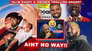 “Eminem TROLLING Drake 😂” Internet Reacts Slim Shady vs Marshall The Game BLASTED Drake v Kendrick [upl. by Ansev600]