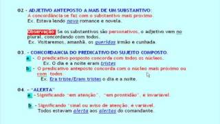 Vídeo Aula de Português  Gramática Concordância Nominal Parte 3 [upl. by Balas238]