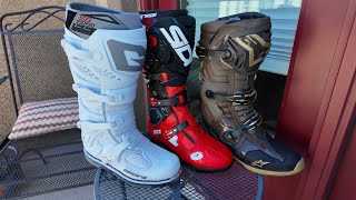 Premium Motorcycle Boot Comparison  Gaerne SG22 vs Alpinestars Tech 10 vs Sidi Crossfire 3 [upl. by Eirok]