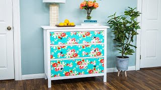 DIY Fabric Covered Dresser  Home amp Family [upl. by Ashling646]