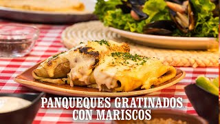 Receta Panqueques Gratinados con Mariscos [upl. by Philine]