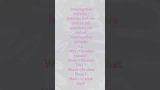 Interrogative Adverbs [upl. by Lozano]