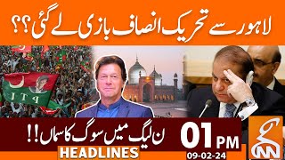 PTI big Surprise in Lahore  News Headlines  01 PM  09 February 2024  GNN [upl. by Sonya]