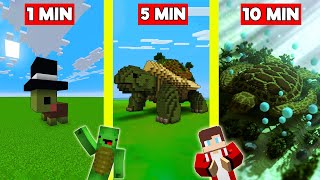 TURTLE BUILD BATTLE In Minecraft  NOOB VS PRO CHALLENGE  Maizen Mizen Mazien Parody [upl. by Eolc]