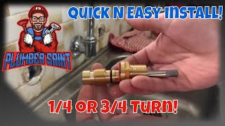 HOW TO Install 14 turn or 34 turn ceramic disc taps QUICK and EASY [upl. by Anny]