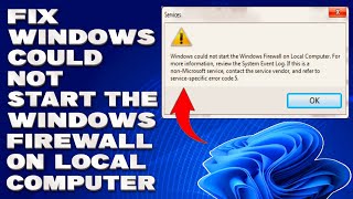 How To Fix Windows Could Not Start The Windows Firewall on Local Computer Solution [upl. by Enar]