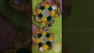 Pompom Candle holdersdiy pompom Candle holders for diwali decorations at home candle viralshort [upl. by Hasty]