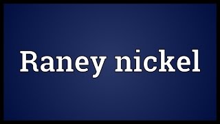 Raney nickel Meaning [upl. by Zane]