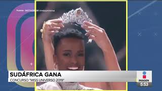 ¡Sudáfrica gana el concurso quotMiss Universo 2019quot  Noticias con Francisco Zea [upl. by Akenat612]