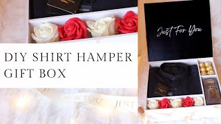 How To Make Shirt Hamper Box At Home  Shirt Box Tutorial  Classy Shirt Box  Gift For Him [upl. by Engdahl]