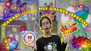 Diwali 🎉 m Hua DOUBLE 2X dhamal  1k Subscriber complete cake cutting 🎂 harshitajeenapahadan [upl. by Winton284]