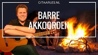 Barré Akkoorden op Gitaar Leren Spelen Gitaarcursus Gitaarles [upl. by Tatiana]