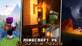 15 Useful Minecraft PE Survival AddonsMods To Improve 118 Gameplay [upl. by Yerhcaz]