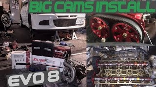 Evo 8 Build part 1  Installing kelford 272 camshafts and valvesprings [upl. by Rabiah802]