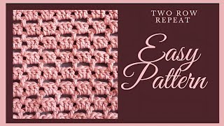 Very easy crochet two row repeat Ideal for jerseys tops blankets scarves and shawls [upl. by Akered]