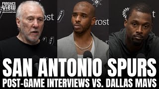 Chris Paul Harrison Barnes amp Gregg Popovich React to San Antonio Spurs Debuts Loss vs Dallas [upl. by Eerdua558]