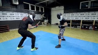 Knife fight with helmet  Krav Maga [upl. by Conlon324]