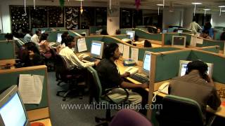 BPO employees at a call center in Gurgaon India [upl. by Kern]