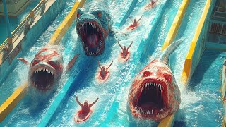 WATER PARK opens POOLS and WATER SLIDES with THOUSANDS of PREHISTORIC PIRANHAS in the waters [upl. by Aiehtela75]