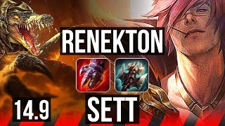 RENEKTON vs SETT TOP  2313 Legendary 10 solo kills 47k DMG  TR Diamond  149 [upl. by Adall]