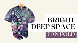 Tie Dye Tutorial Bright Deep Space Fan Fold Ice Dye Gravity [upl. by Atiuqrahc114]