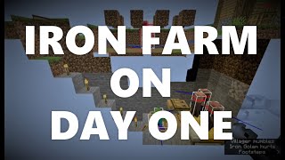 Minecraft Elegance Iron Farm on Day 1 of Survival Java 116 [upl. by Dre]