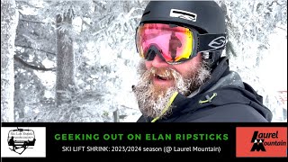 Geeking Out on Elan Ripsticks at Laurel Mountain Ski Lift Shrink series 20232024 [upl. by Longfellow]