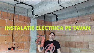 Cablare instalatie electrica pe tavan [upl. by Eanrahs]