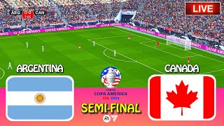 LIVE🔴 ARGENTINA vs CANADA  Copa America 2024 SEMIFINAL  Full Match  PES 21 [upl. by Frodin422]