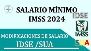 SALARIO MINIMO IMSS 2024 Modificación del Salario Diario Integrado en IDSE y SUA 2024 [upl. by Yennaiv]