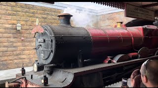 Universal Studios Hogwarts Express Steam 5972 arriving at Hogsmeade Station Orlando FL 3292023 [upl. by Tempest]