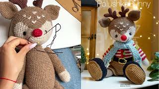 Crochet reindeer  Mouth  PolushkaBunny [upl. by Tehcac]