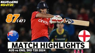 England vs Australia 3rd T20 2024 Cricket Match Full Highlights Cricket Live Highlights 1592024 [upl. by Westleigh894]