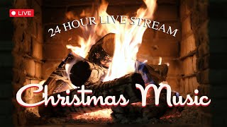 247 Christmas Music Holiday Radio 🎄🎄 Top 300 Christmas Songs with Fireplace [upl. by Mort]