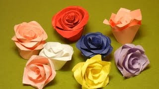 Rosas de arte de papel de kiriorigamiPortuguese ver [upl. by Sifan85]