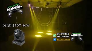 MINI CABEZA MOVIL SPOT 30W ARO LED DMX RÍTMICO AUTOMÁTICO LUCES  iluminaciones adriel [upl. by Paten]