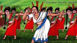 Pushpa Sami Sami Mamata Didi X Modi ji  Animated Sami Sami song  BIGJAW Anime Studio [upl. by Elleirad]