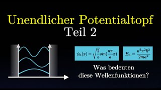 Unendlicher Potentialtopf  Bedeutung der Wellenfunktionen zeitabhängige Schrödingergleichung [upl. by Ramel]