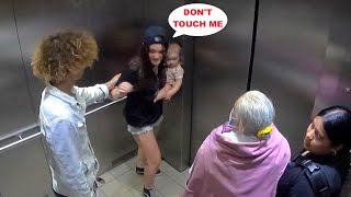 Woman With Baby Harassed By Man In Elevator Social Experiment [upl. by Trella]