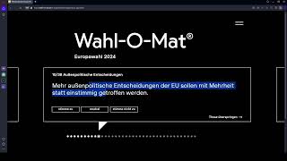 1 EUSteuern  Wahlomat Europawahl 2024  Teil 2 [upl. by Marijane]