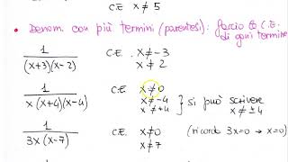 Condizioni di esistenza delle frazioni algebriche [upl. by Joliet384]