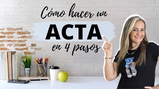 CÓMO HACER UN ACTA DE REUNIÓN EN 4 PASOS  edutuber [upl. by Gerrilee]