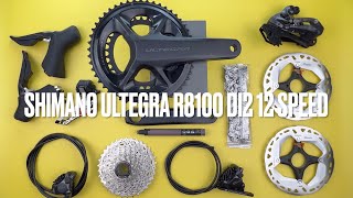 New Shimano Ultegra R8100 Di2 12 speed groupset  Unboxing amp weights full [upl. by Atnahsa771]