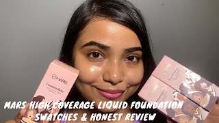 Mars High Coverage Liquid Foundation Swatches amp Reviews foundation marscosmetics [upl. by Langelo]