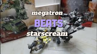 transformers revenge of the fallen megatron beats starcream stop motion [upl. by Ydnal123]