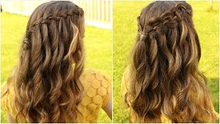 DIY WATERFALL BRAID HAIR TUTORIAL  Braidsandstyles12 [upl. by Awahsoj]