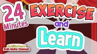 EXERCISE and LEARN  24 Minutes of Educational Exercise Songs for Kids  Jack Hartmann [upl. by Anecuza]