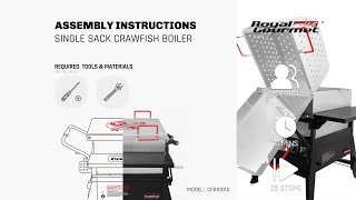 Creole Feast® CFB1001A 90 QT Single Sack Crawfish Boiler  Assembly Instructions [upl. by Yhtuv501]